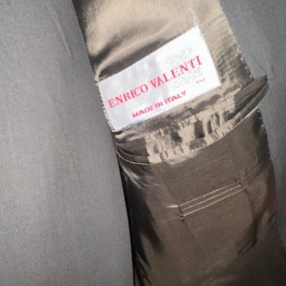Enrico Valenti Men 2 Pc Suit Italy Charcoal Gray 40R - Picture 3 of 7